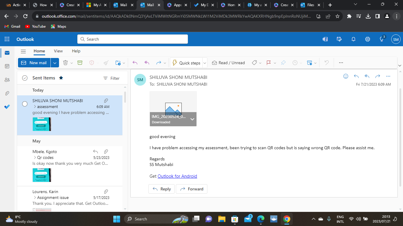 email screenshot