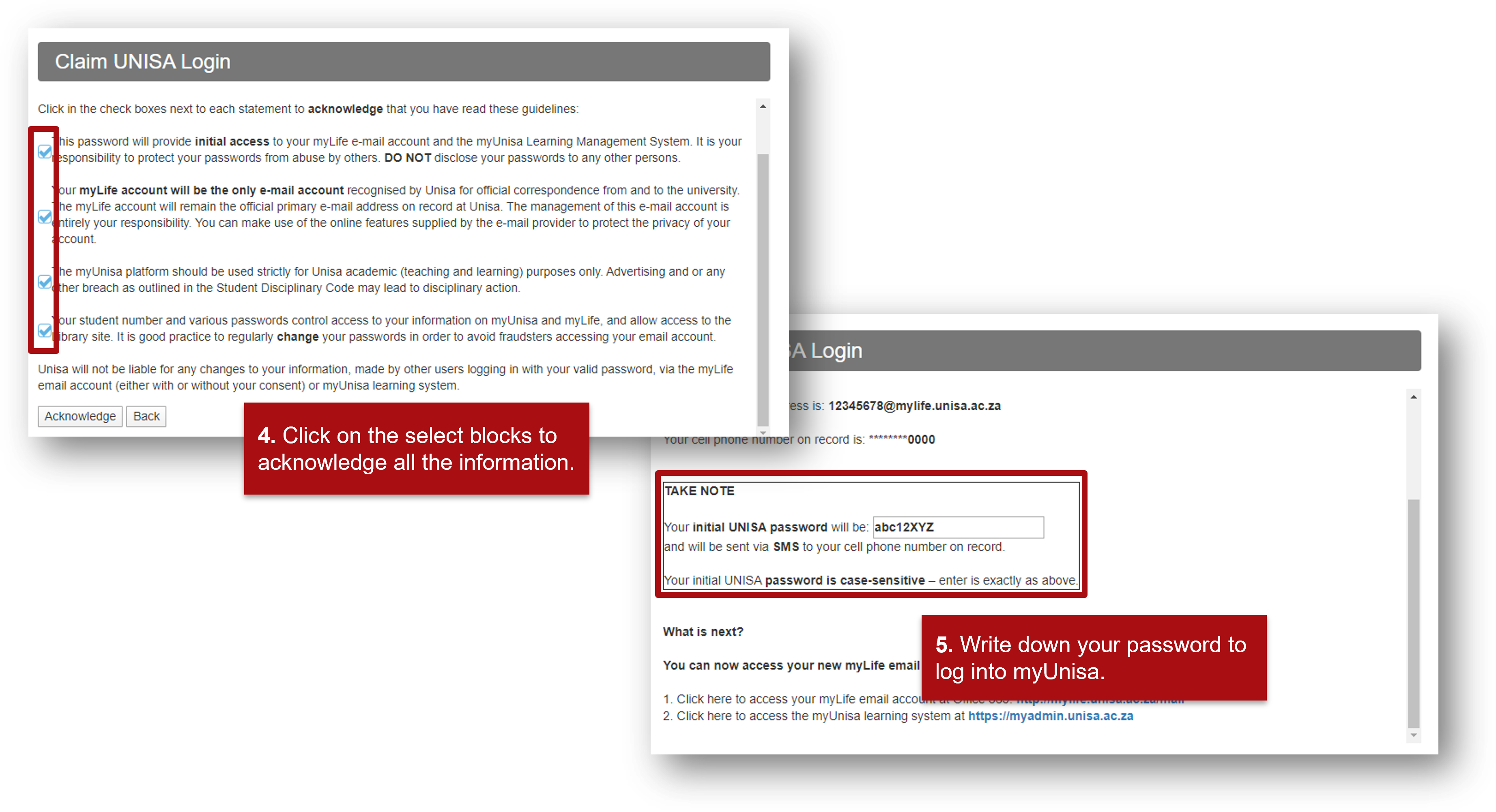 Fill in the required fields and complete all the steps to claim your password.