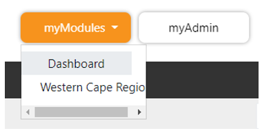 myModules dropdown menu.