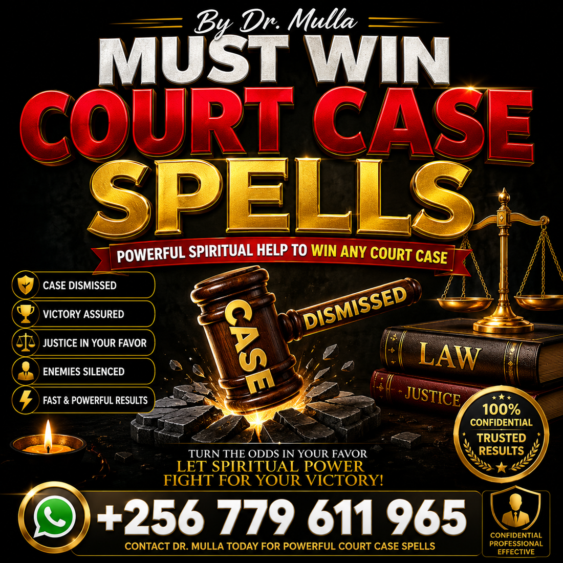 Win Your Legal Battles With Powerful Court Case Spells Designed to Sway Decisions In Your Favor – Call +256 779 611 965
